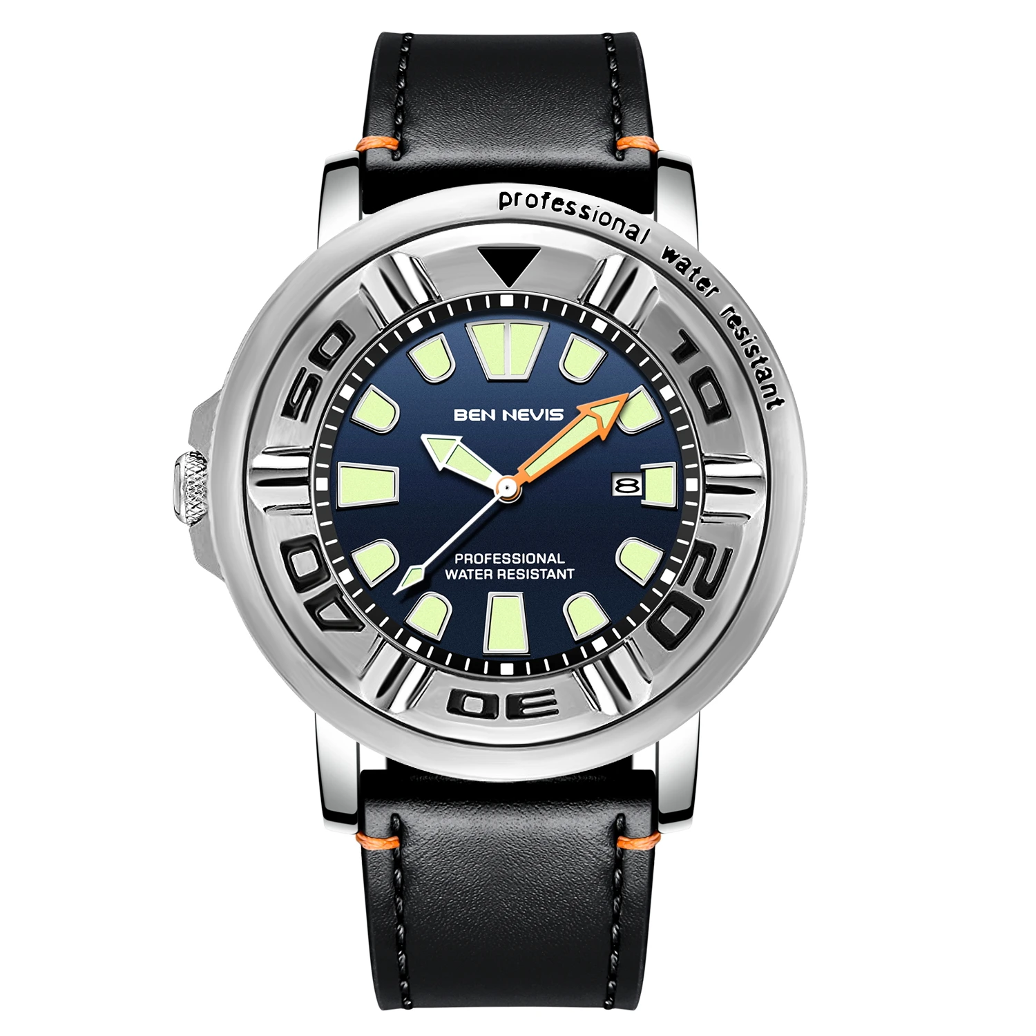 BEN NEVIS BN3019G High Quality Fashion Men Quartz Watch Leather Band Waterproof Luminous Date Display Watch Casual Watch Design