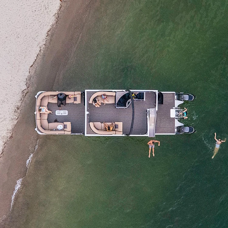 Luxury Aluminum Electric Boat Floating Fishing Pontoon Boat Engine Houseboat Water Taxi