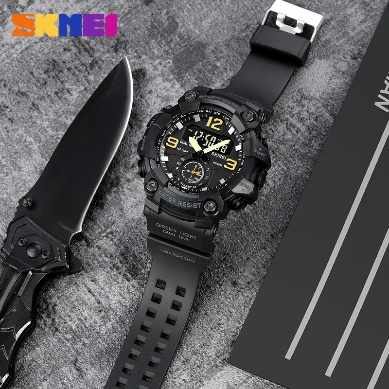 SKMEI manufacturers wholesale cross-border hot sports electronic watches, fashion multi-functional mens watches