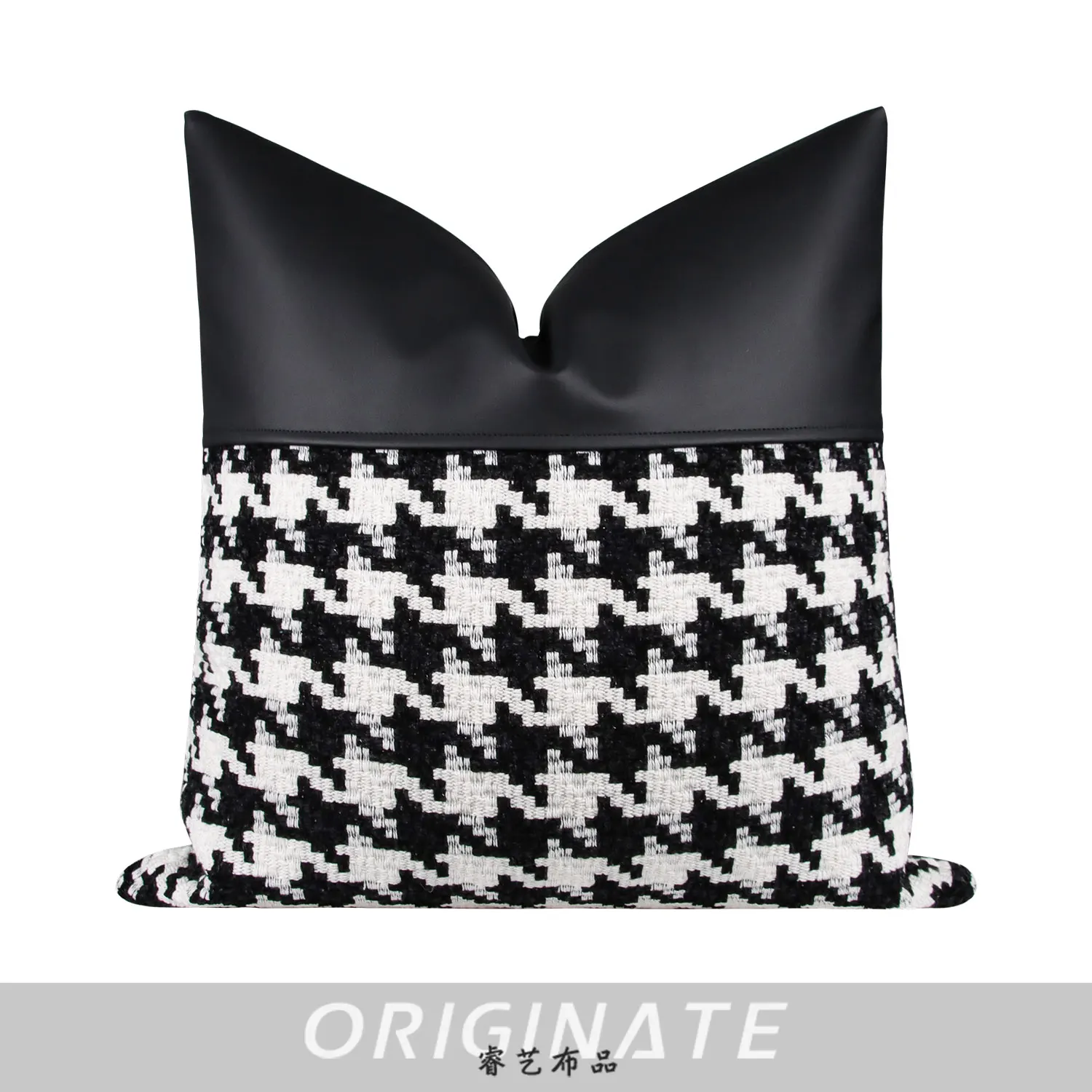 Luxury Black White Houndstooth Pillow Covers High-Grade Textile Comfortable Touch Geometric Character Pattern Heated Memory