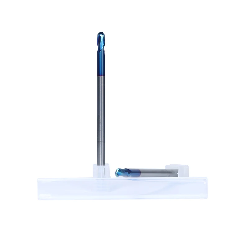 Hot Selling Blue Nano Coating HRC65 Two Flutes R4x60 8mm Carbide Ball Nose End Mill