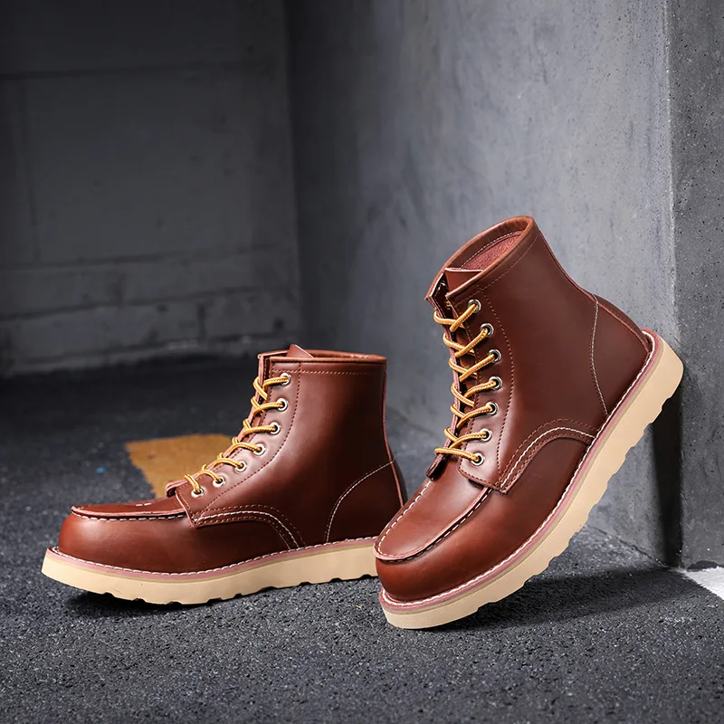 Leather Lightweight Appearance Fashion Comfortable Lightweight Waterproof High Quality Oil Leather Outdoor Boots