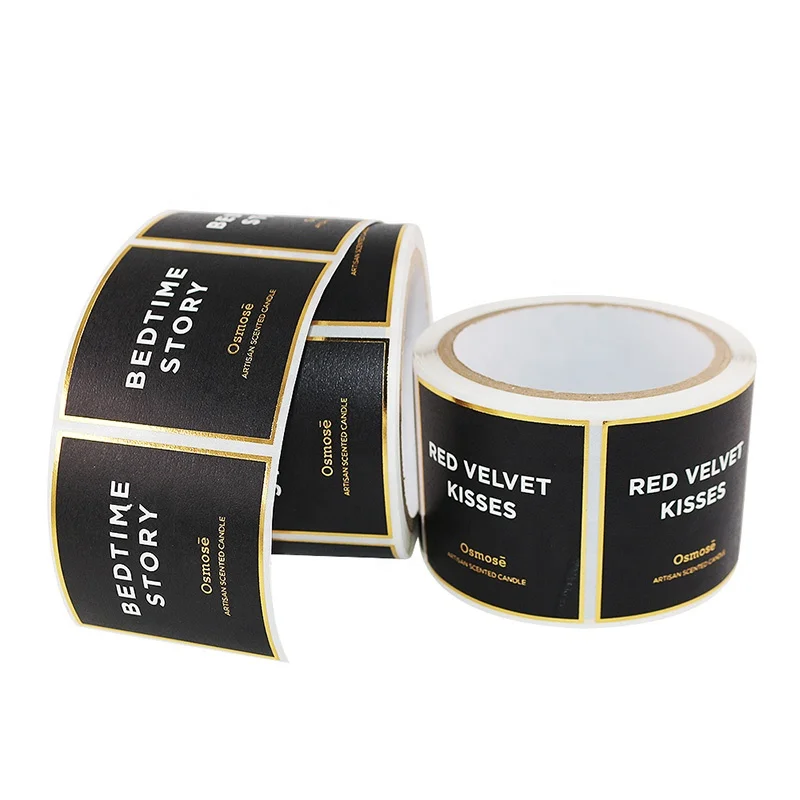 
pearl film frosted self-adhesive stickers, printing and bronzing logo transparent bottle stic 