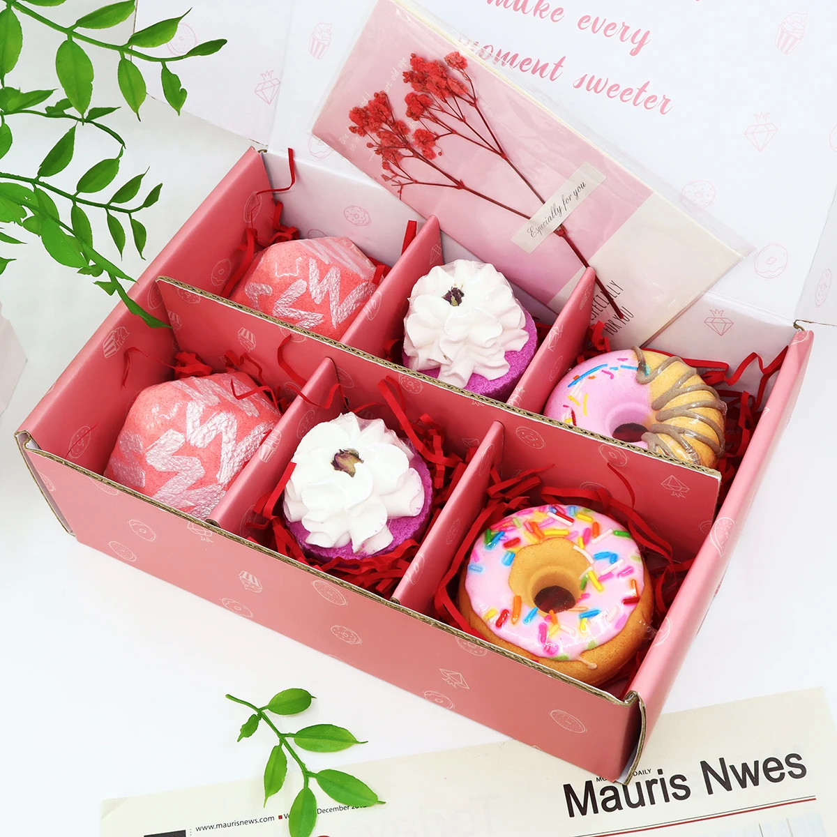 Shiyan Wholesale Custom Pink cake donut diamond Bath Fizzers set rich bubble Handmade bath bombs for girlfriend bubble gift box