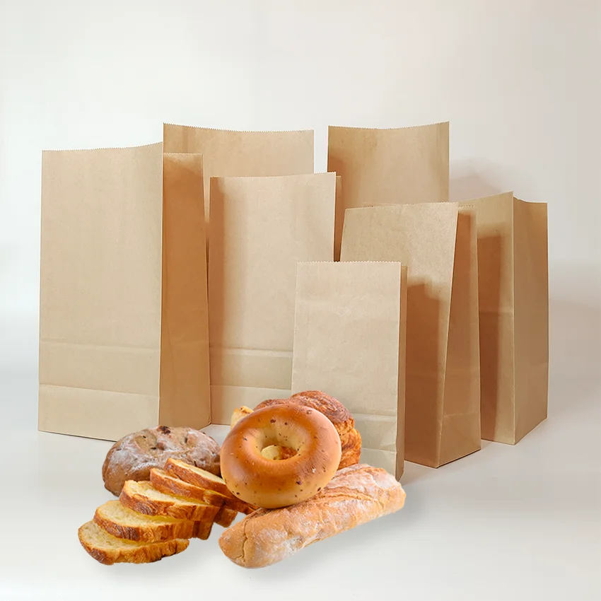 Brown 3kg No Handle  Burger Underwear Food Parcel Packaging Paper Bags For Bakery
