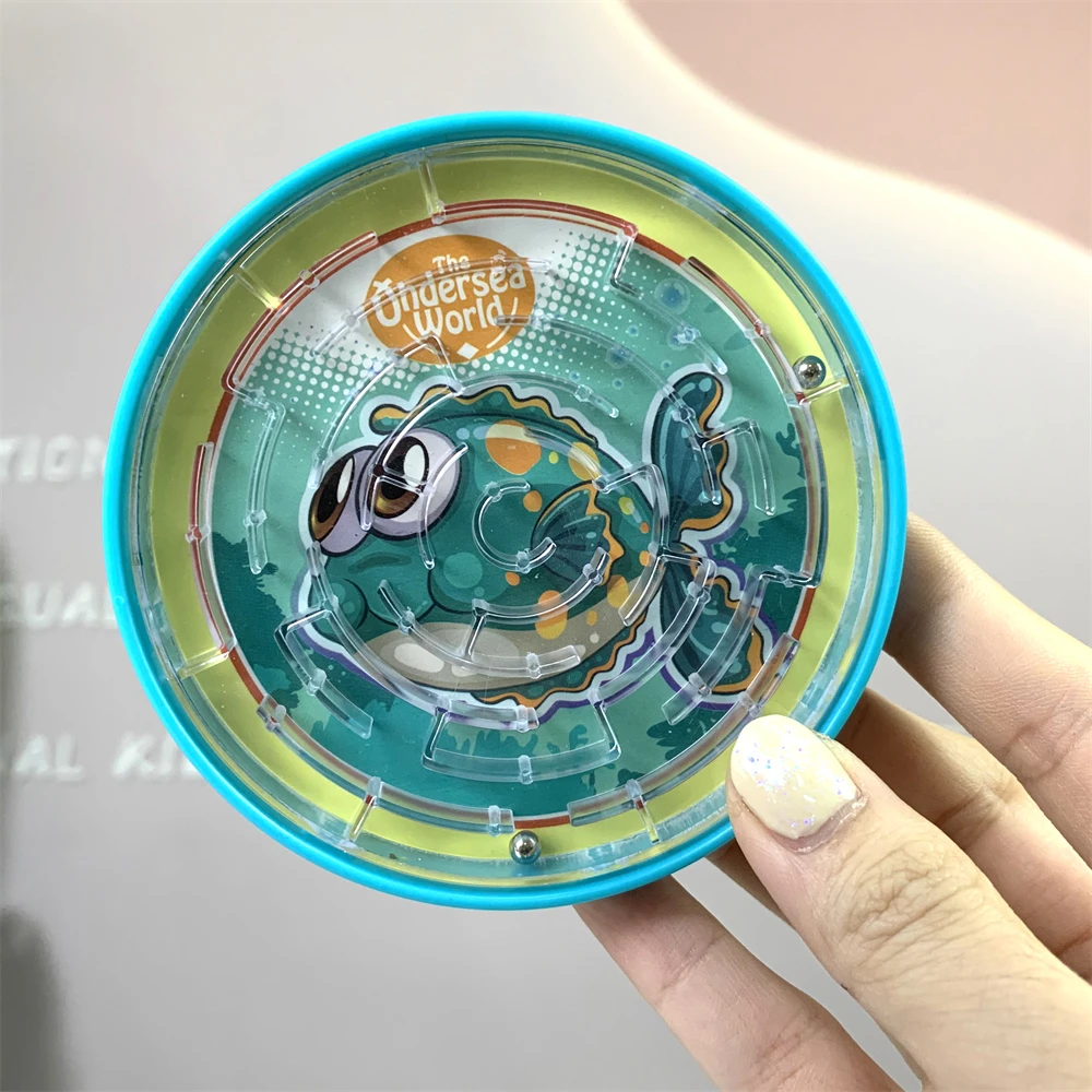 Portable Cheap Ocean World Plastic Balance Labyrinth Toy Palm Mini Ball Maze Game For Children