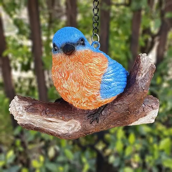 Custom Resin Blue Bird Figurine Garden Decor
