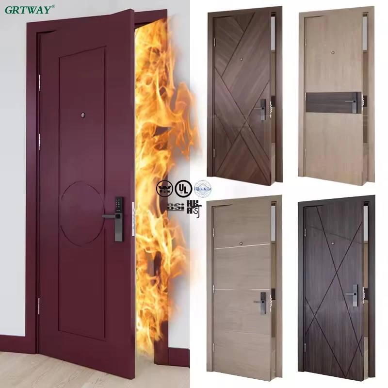 UL10b-10c fd20 fd45 fd60 Fire Protection HDF Door Soundproofing And Flame Retardant Doors Plywood Door For Hotel And Apartment