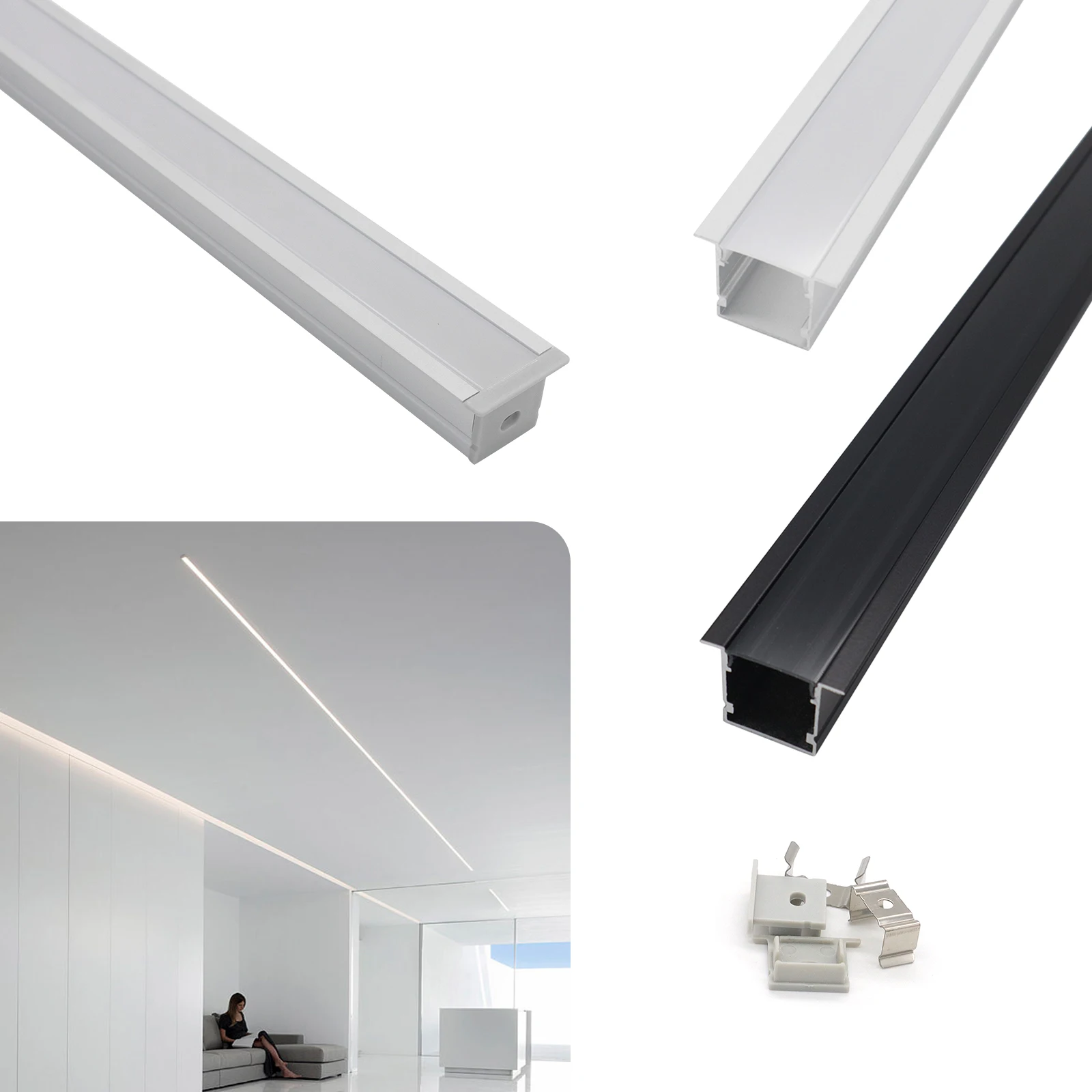Aluminum Shelf Led 2020A Embedded Linear Light For Wall Lighting  Led Strip Light Profile
