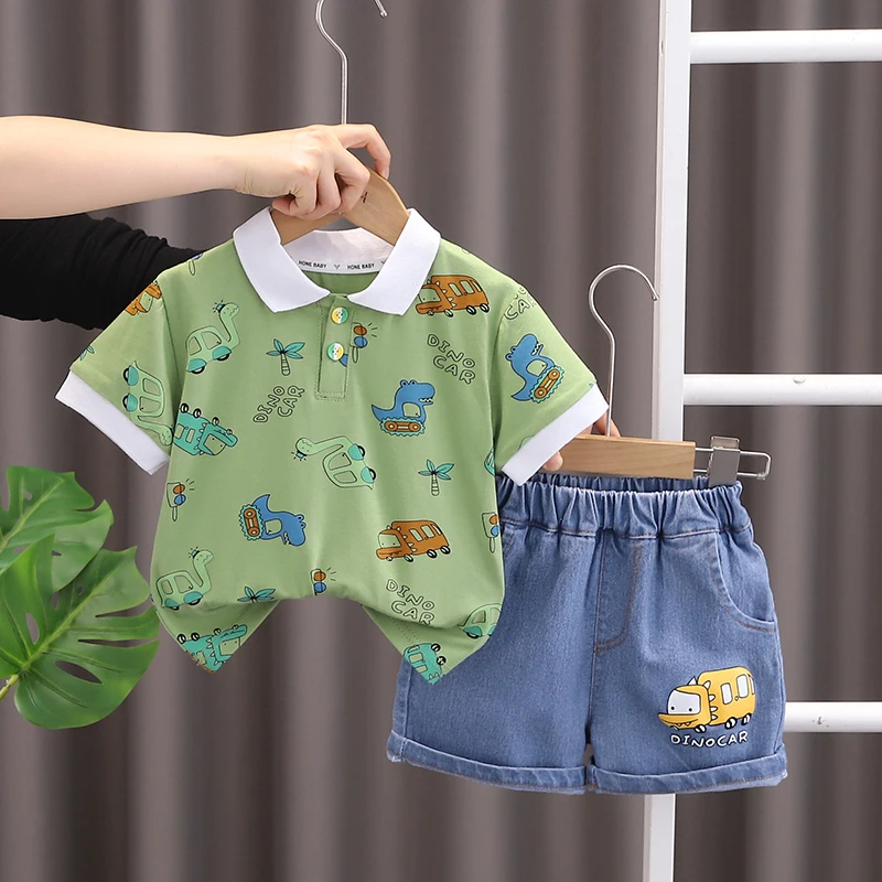 2024 Летние Повседневные детские шорты с коротким рукавом для мальчиков