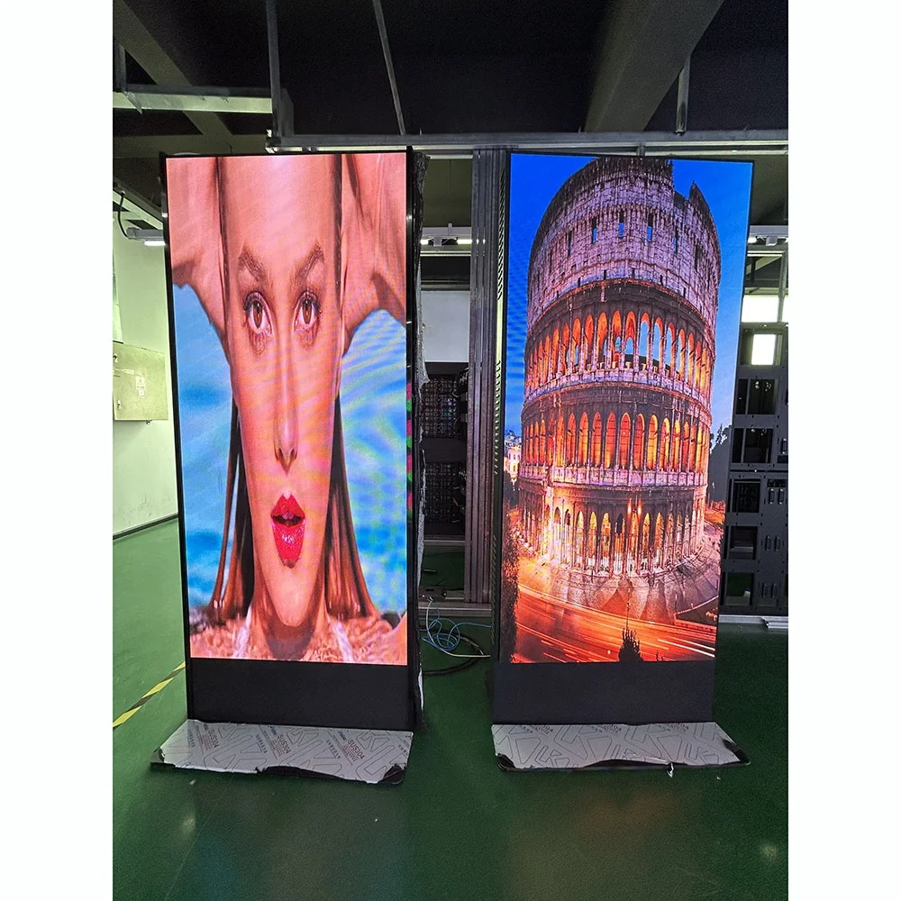 Customized Double Side P1.86 Floor Standing Poster LED Display 960x2080