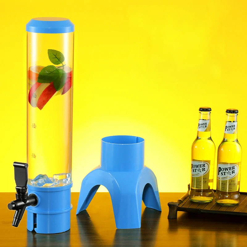 1.5L/3L Drinking Beverage Beer Tower bar Creative Beer Dispenser Bucket Plastic Beer Cylinder Tower with Led Light and Icicle