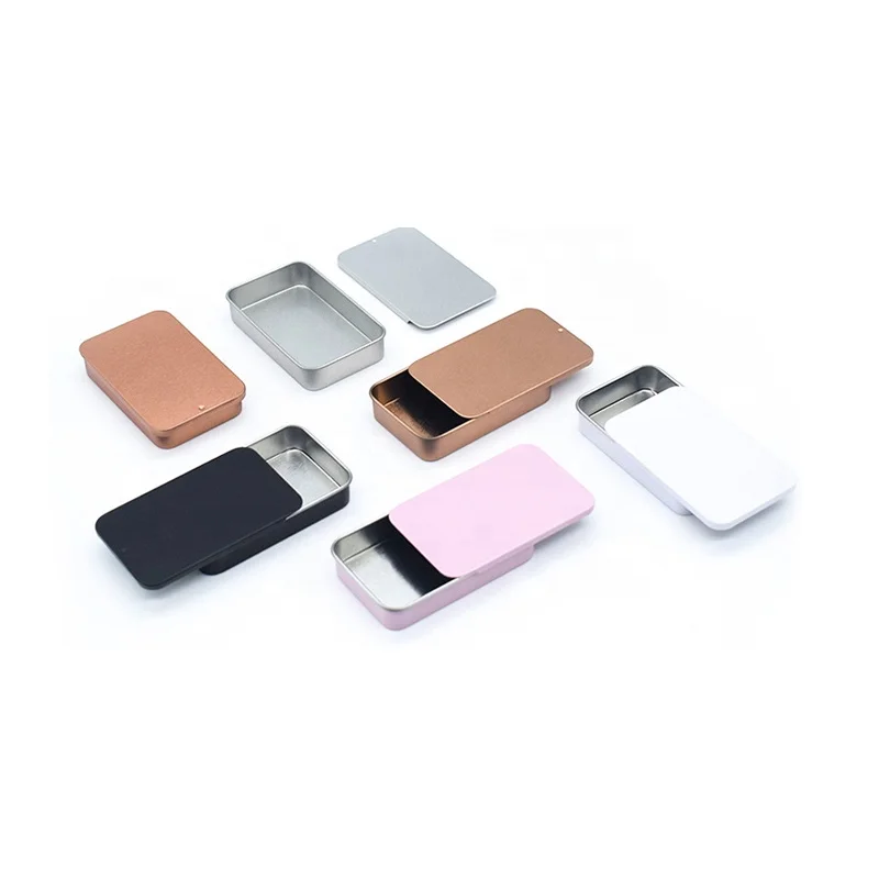 Manufacture Gift Silver Square Hinge Guitar Pick Tin Case Packaging Custom Printed Tin Box Custom