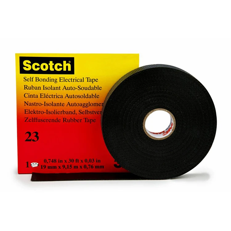 3M Rubber Splicing Tape 23 Self-fuse Electrical Insulation Tape (EPR) Rubber 19mm*9.1m Hot Melt Tape Masking No Printing CN;FUJ