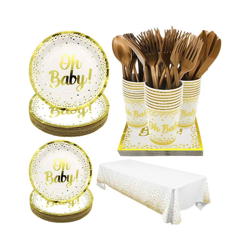 Классический деревенский чаепитие поставки бумажная тарелка блюдце для вечеринки в честь рождения ребенка день рождения 16 гостей столовые приборы купальных костюмов