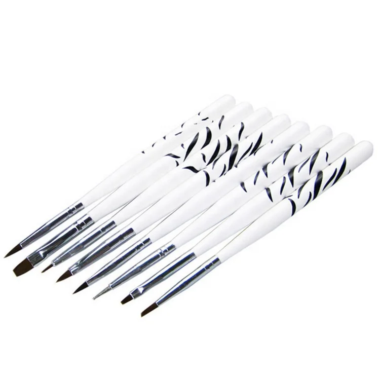 Custom Logo 8pcs/set 3D Paint Dot Draw Pen Acrylic Nail Liner Brushes Sets Manicure Painting Pen Nail Art Brush Set