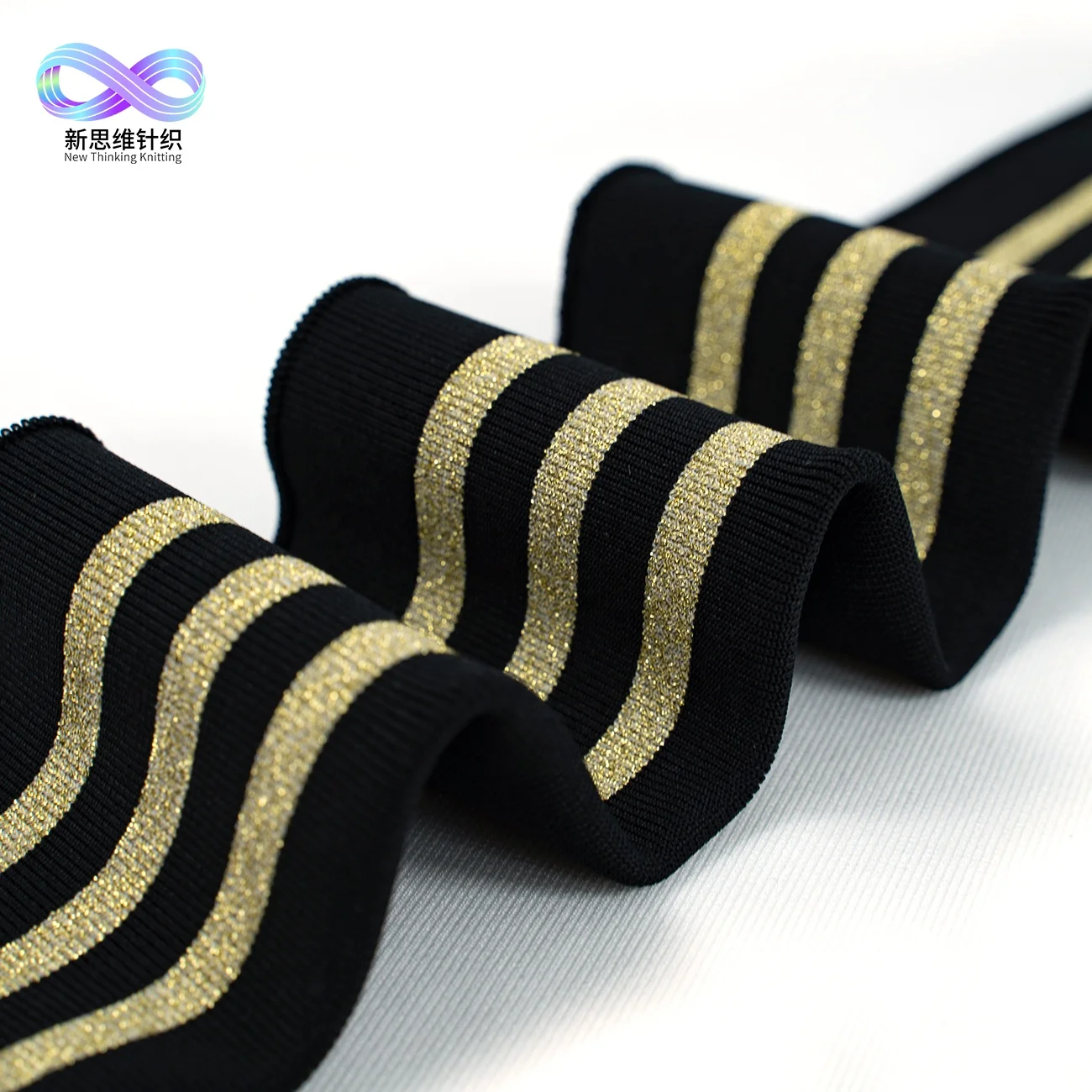 Cheap price 1x1 rib knit stretch fabric with reflective yarn