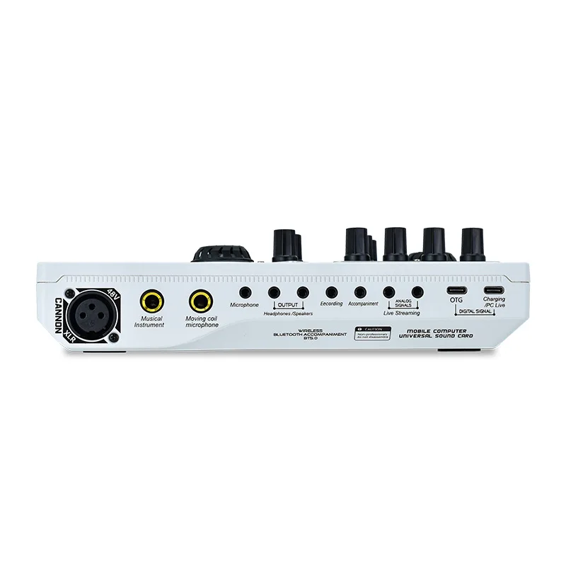 Live Sound Card Audio Interface Sound Board with Multiple DJ Mixer Effects Voice Changer LED Light Prefect for Streaming
