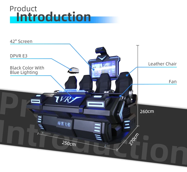 China Factory Price 4 Seats 42 Inches Screen Roller Coaster Games Cinema Virtual Reality Chair 9D Simulator