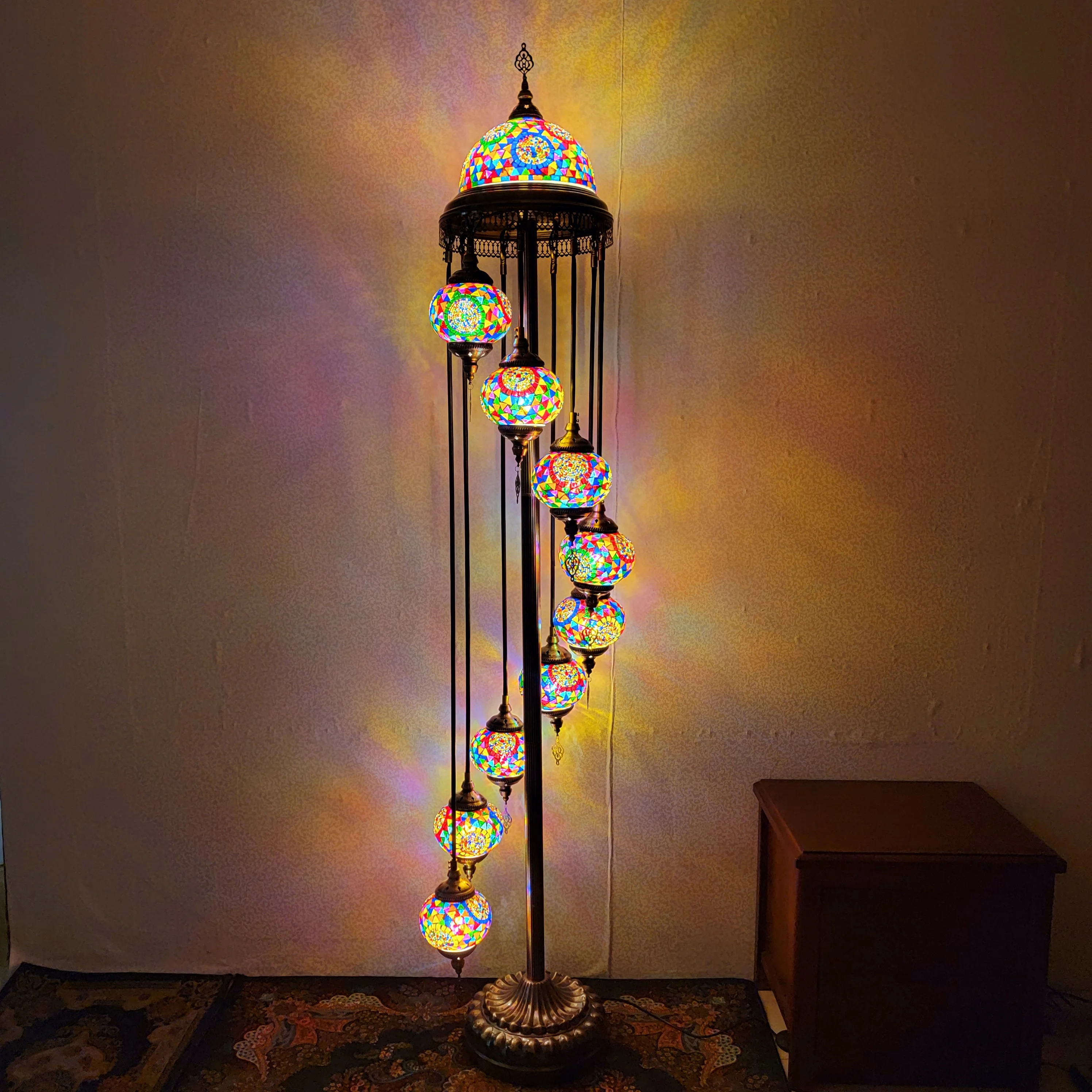 Marrakech 9-глобусная Турецкая мозаичная стеклянная Напольная Лампа в марокканском стиле