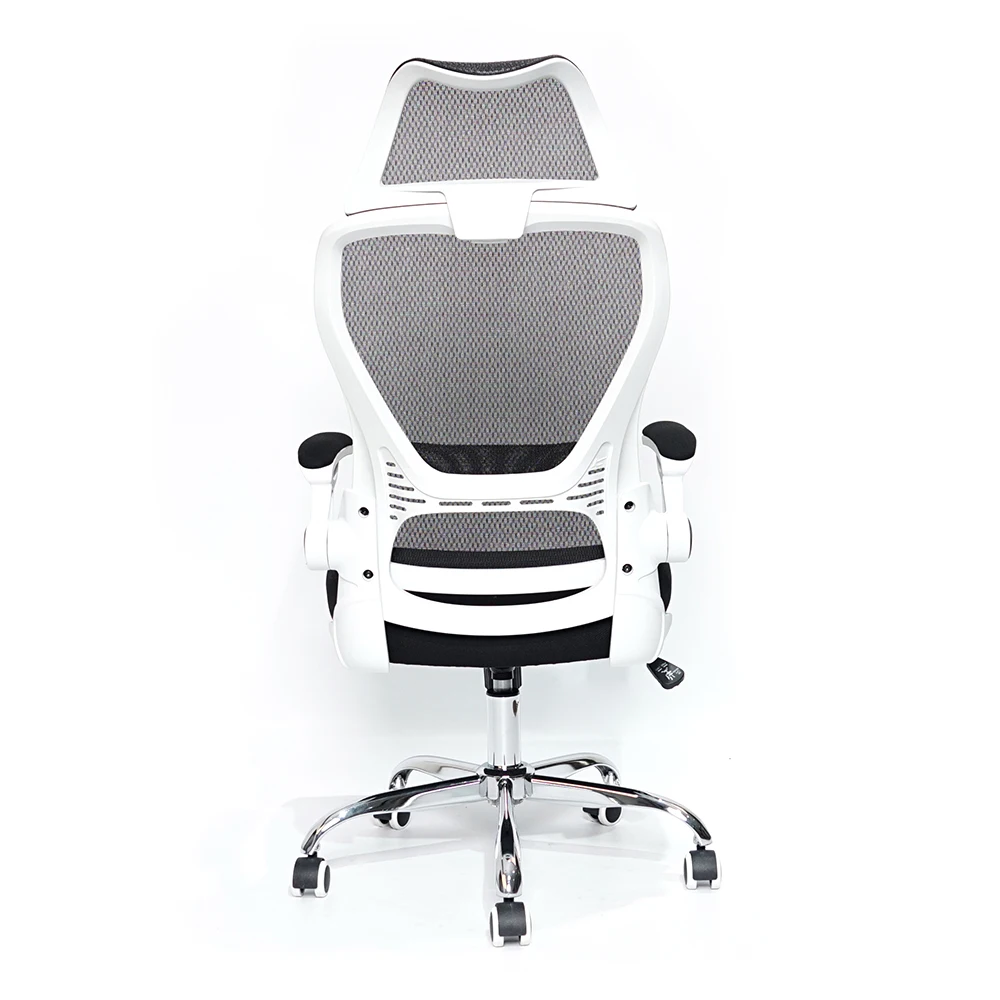 Kabel White Frame Black Mesh Flip Up Armrest Wholesale Luxury Designer Ergonomic Office Chair
