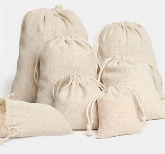 Wholesale Canvas Cotton Drawstring Shoe Dust Bag Custom handbag dust bags covers with logo print