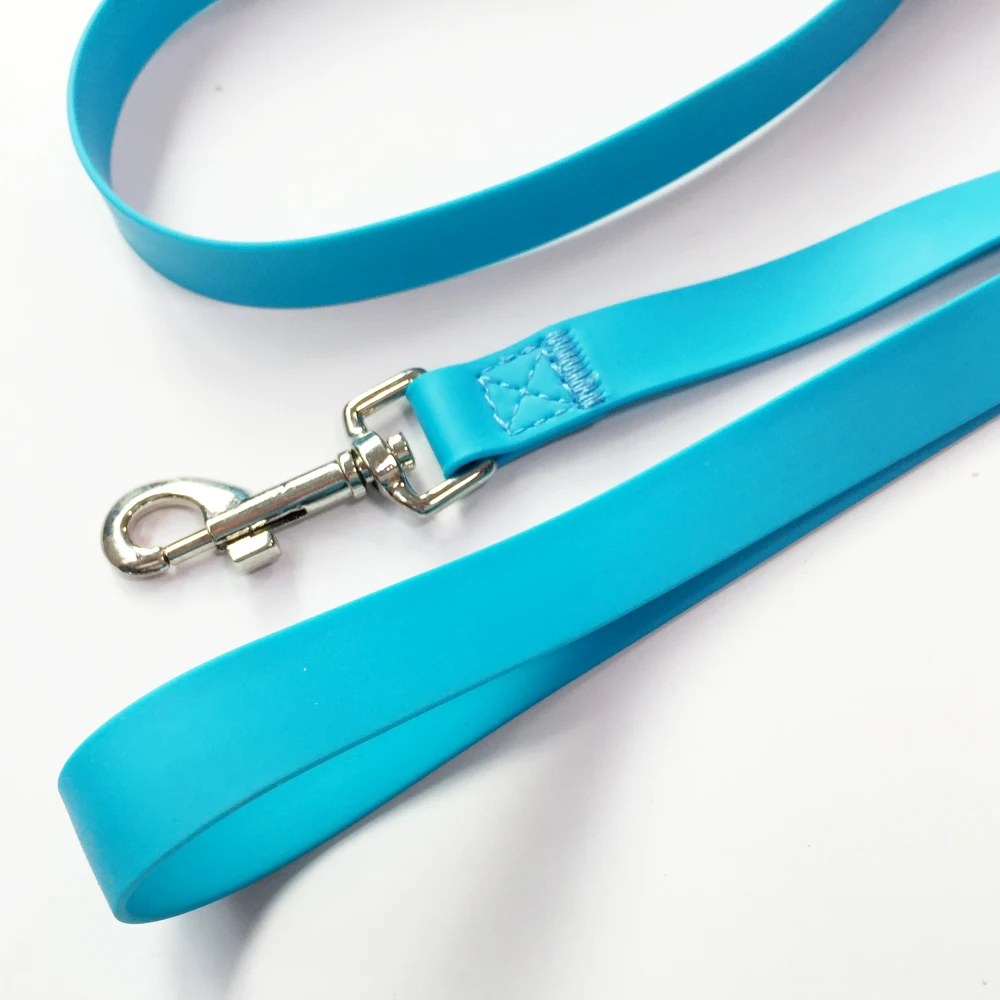 Popular Hot Sale Custom Waterproof PVC Dog Leash Webbing Luxury Soft Blue Silicone Pet Training Leash for Dogs