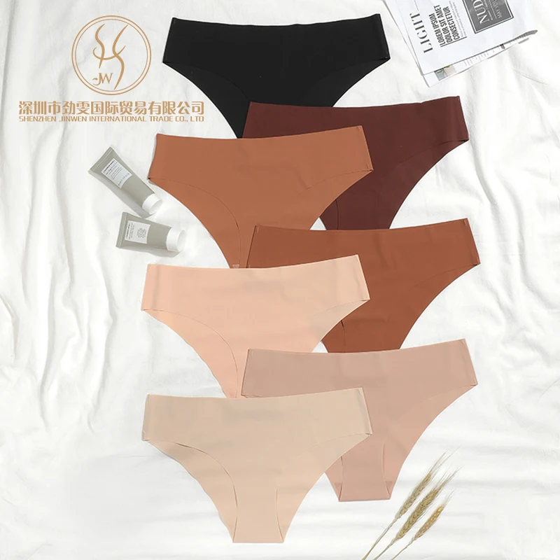 Wholesale Ice Silk Underwear Traceless Laser Cutting Panties No Visible Brazilian Briefs Seamless Thong Panty For Women