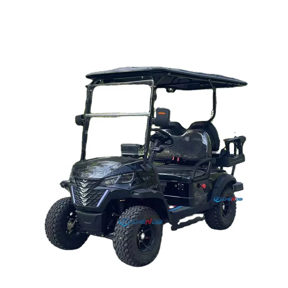 Golf buggies high quality 2 rows black golf car special transportation retro golf carts