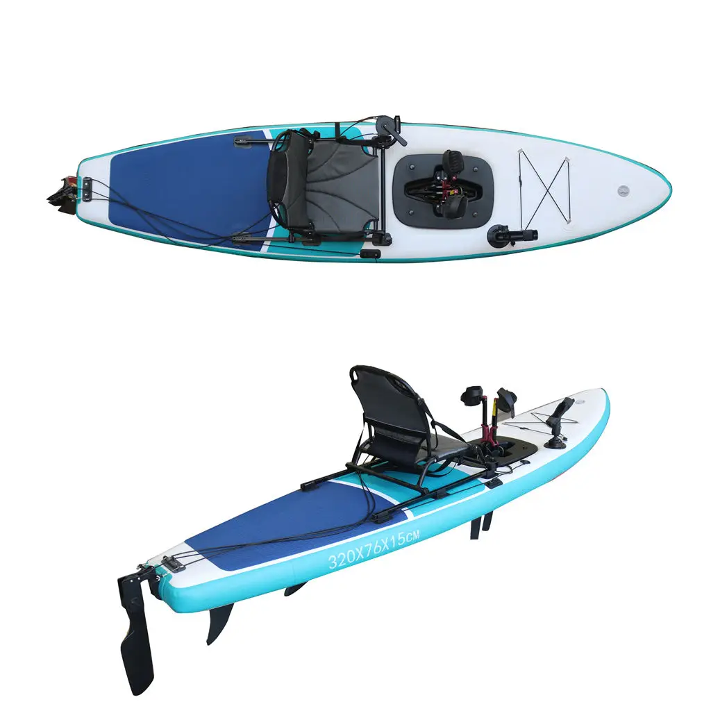 Vicking 3.2m Single Person Foldable Foot Pedal Fin Drive Kayak/Canoe SUP Rowing Boat Inflatable Fishing Kayak