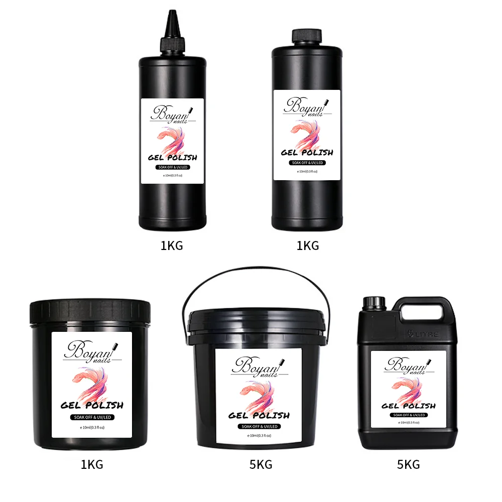 Wholesale Uv Gel Private Label 1kg 5kg Bottle Nails Art Hema Free Cat Eye Soak off Color Transparent Gel Polishes