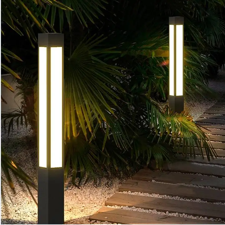 Square Shape Landscape Lots Column Hotel Street Garden Post Lawn Lamp Pole Led Light