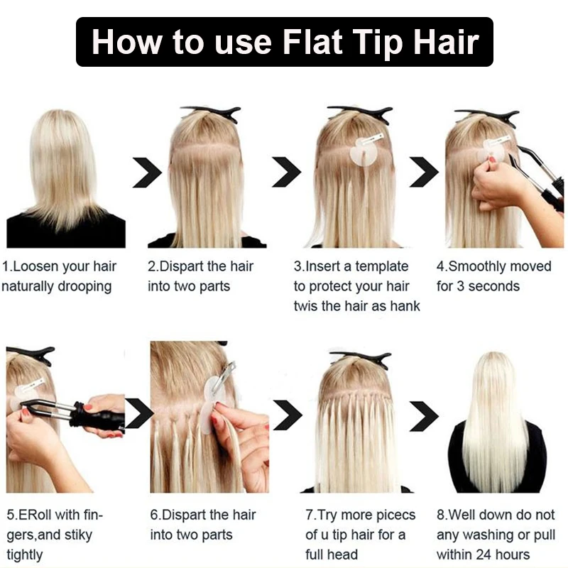 Letsfly Invisible Flat Tip Colored  Virgin 100% Human Hair Extension 50g/pack Comfortable Hair Extension Hair Growth