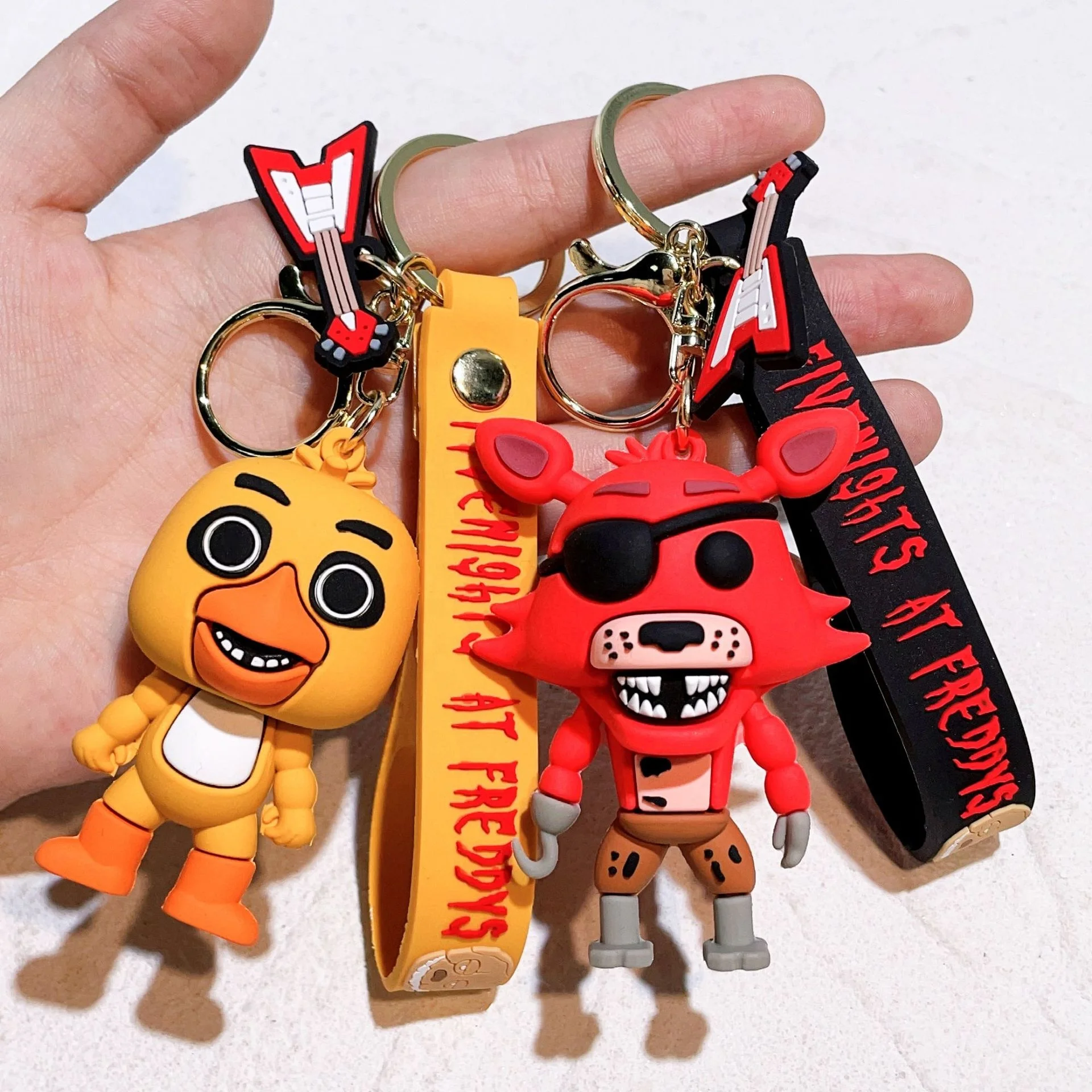Wholesale Promotional Halloween Funny Horror Keychain Movie Five Nights Souvenir Cartoon Gifts Keyring PVC Plastic Llavero