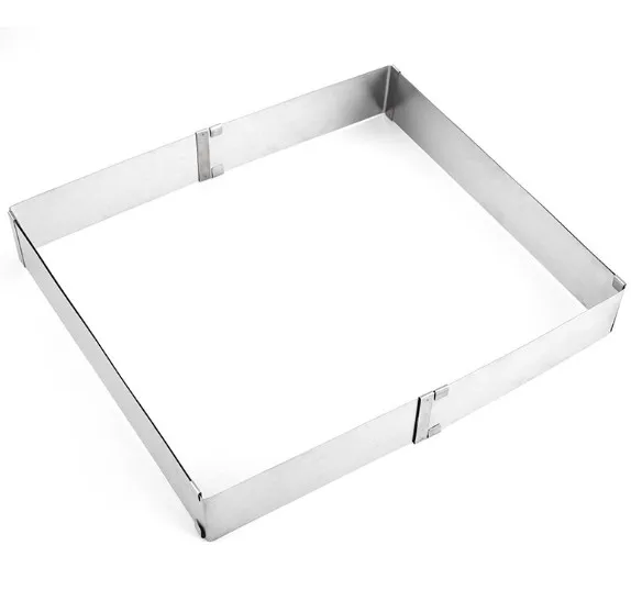 Stainless steel adjustable square mould cake cutter for baking