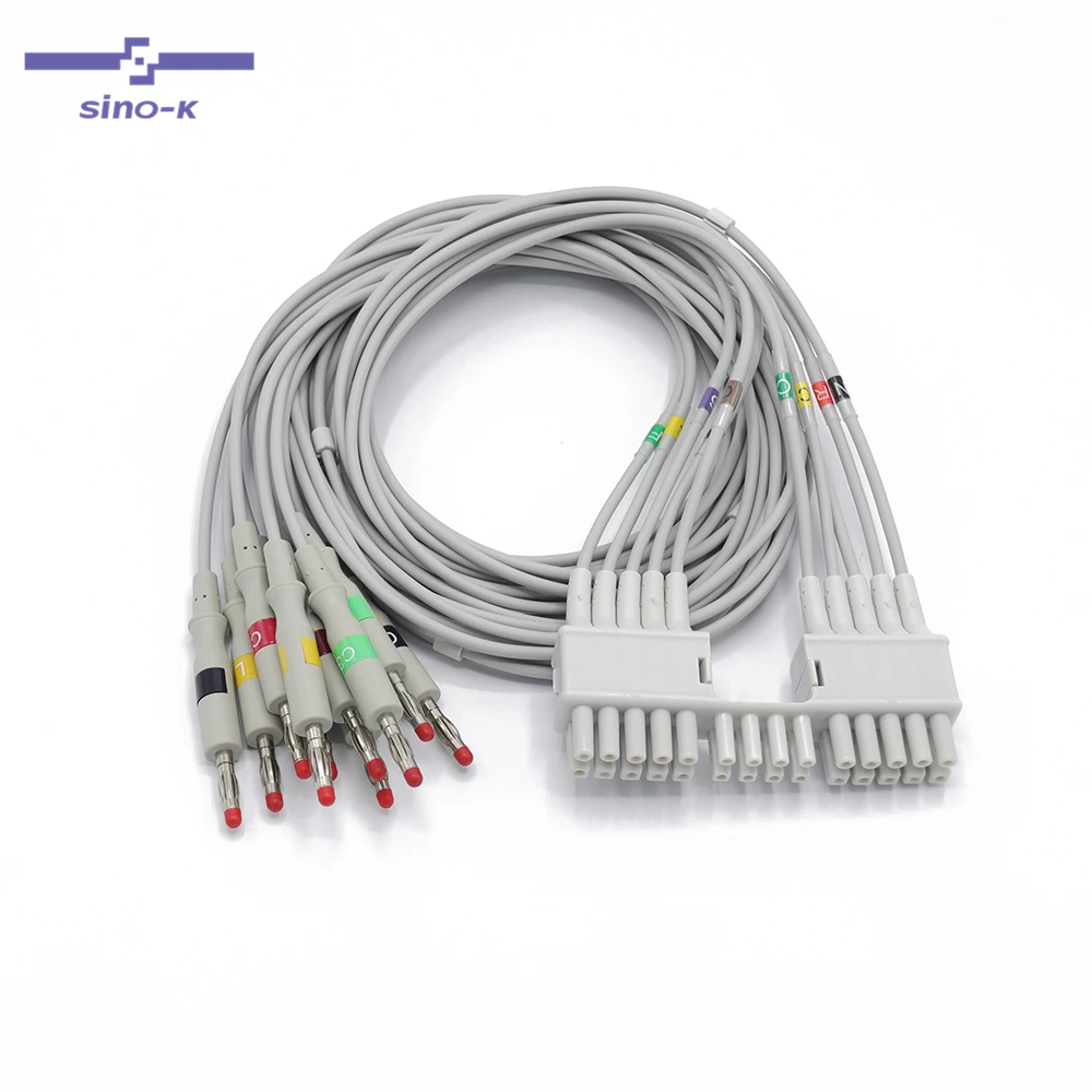 Mortara EKG leadwires, 10 lead ecg cable, IEC, Banana 4.0,  compatible