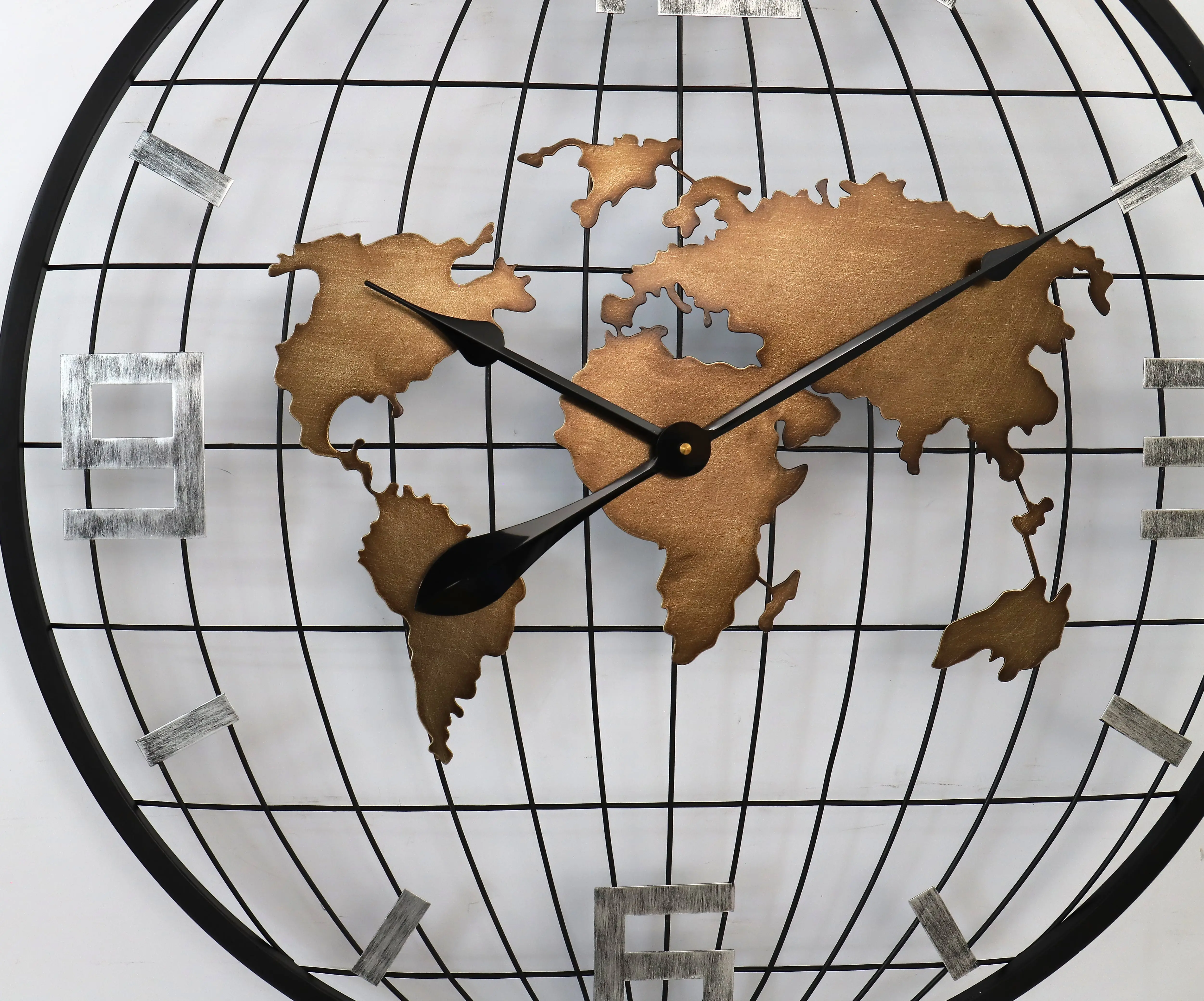 decorative wall clock 2024 customized 70CM wholesale cheap  world map clock wall for home decor