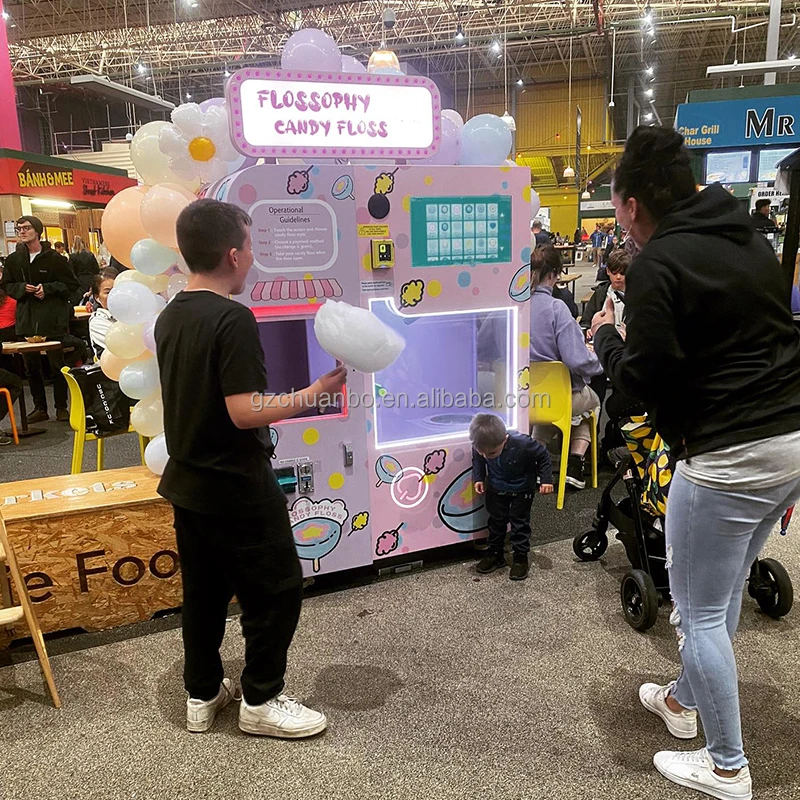 Electric Sugar Automatic cotton candy making machine Robot vending machine snack