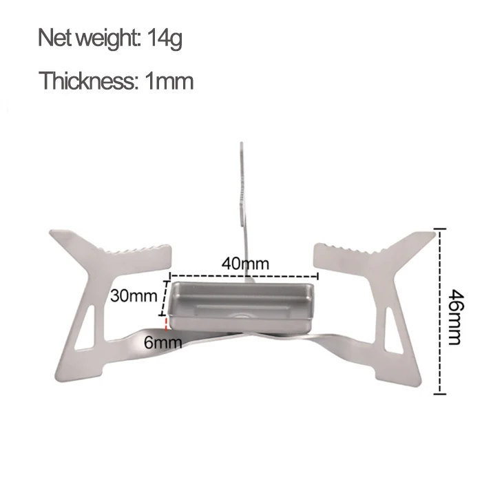 Outdoor Camping Pure Titanium Solid Alcohol Stove Mini Portable Folding Triangular Titanium Stove