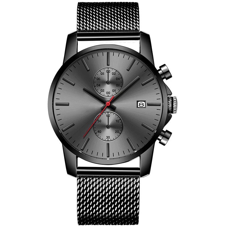 Men business casual luxury quartz branded analog watch stainless steel watched men wrist