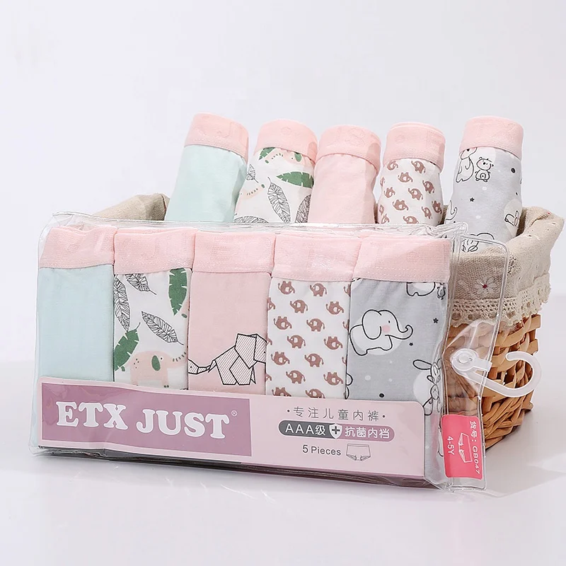 Kids Wearing Cotton Underwear Girls Boxer Briefs