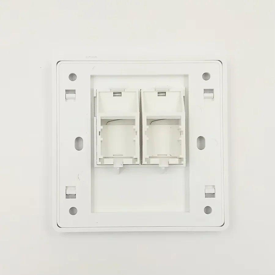 Dual Rj45 Ports Keystone Jack Cat5e/Cat6 Compatible Faceplate Wall Mount Connector and Clipsal Socket for Optimal Connectivity