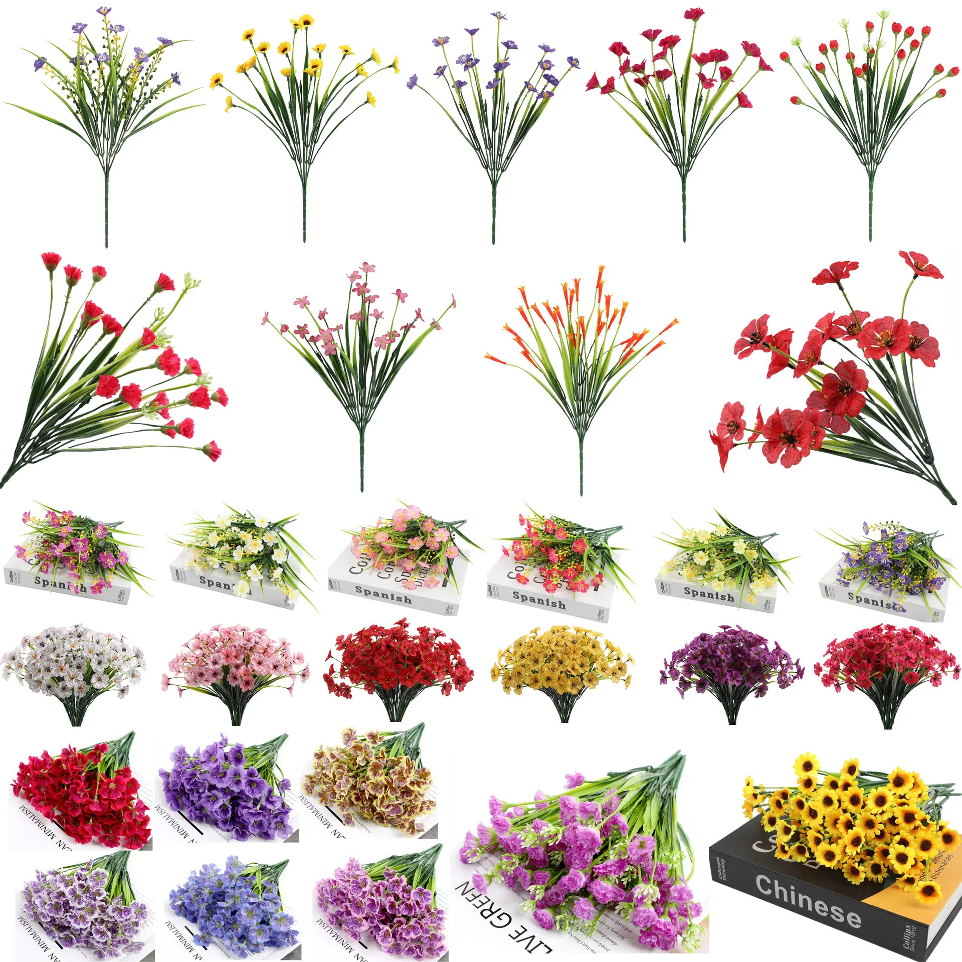 Factory Wholesale Mini Potted Simulation Daisy Plastic Artificial flower for Home Wedding Decor and Indoor & Outdoor Decoration