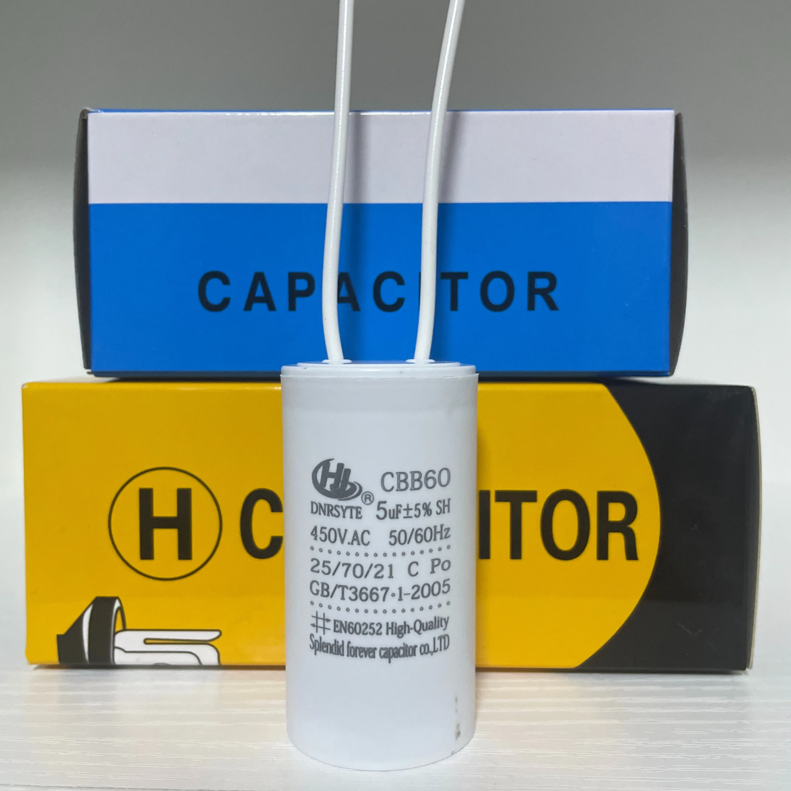 5uf 450V.AC 50/60Hz CBB60 lead type capacitor 12v 400vac  104z With Factory custom