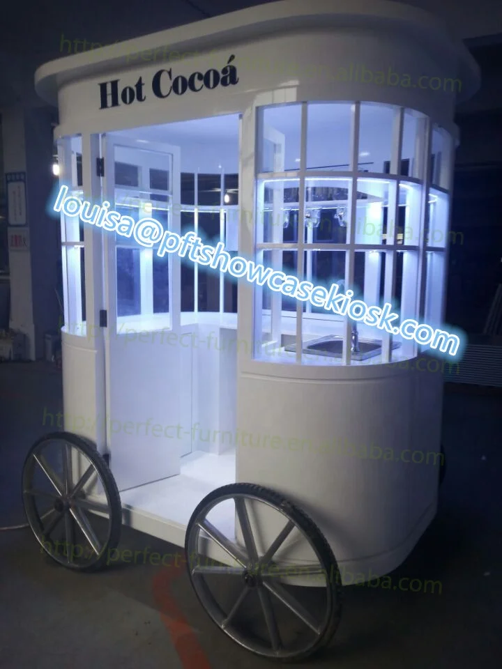 White Coffee Carts Modern Kiosk Used Mall Retail for Sale