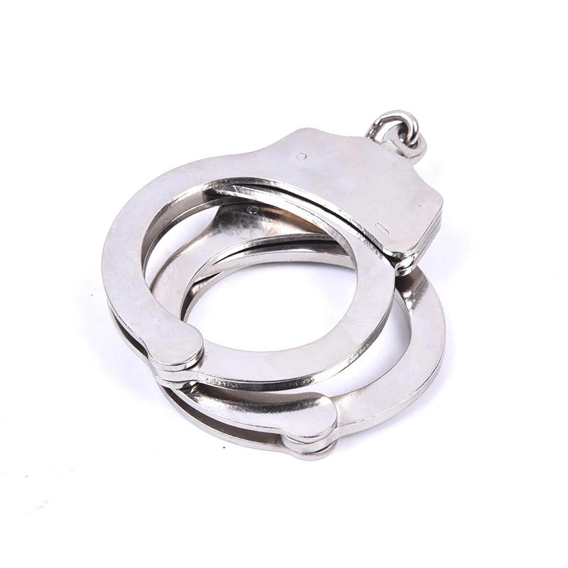 Professional design hinged carbon steel stainless steel double lock handcuffs