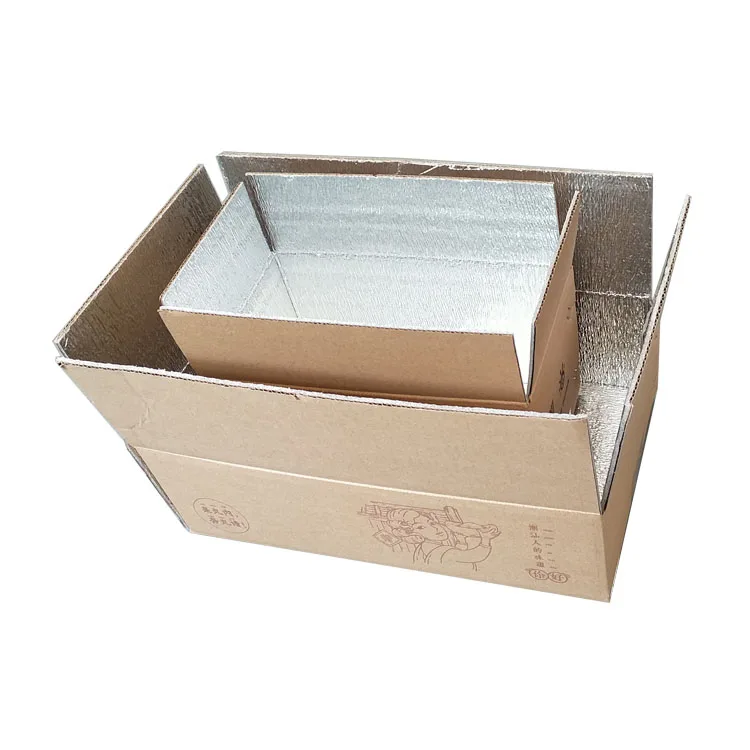 
Aluminum Foil Liner Insulated Cooler Thermal Cardboard Food Delivery Box 