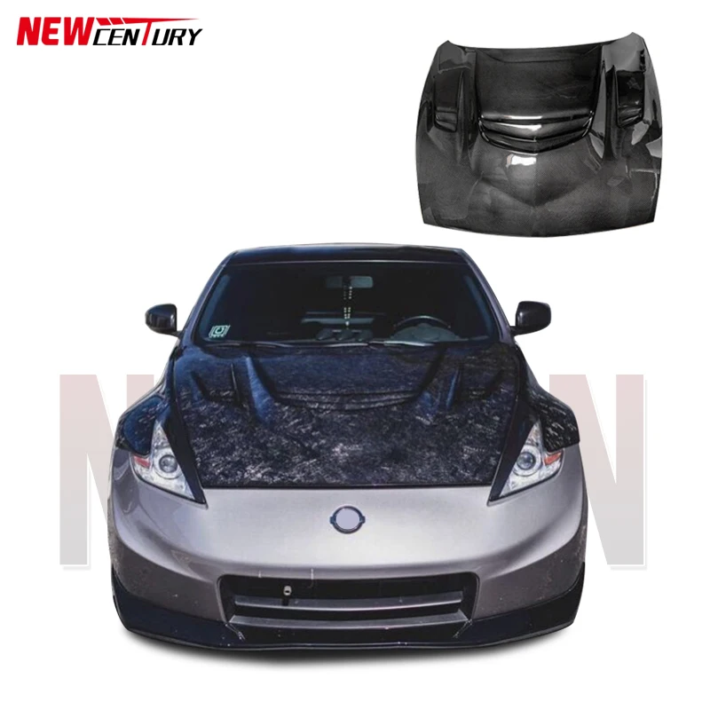 Suitable for Nissan 370Z high-quality carbon brazing engine hood cut-out heat dissipation style
