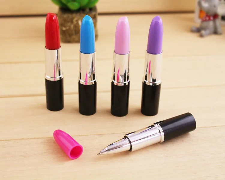 Новинка дизайн Студент Дети записи канцелярские мини пластик ручка с Индивидуальные Логотип Мода Губная Помада Форма