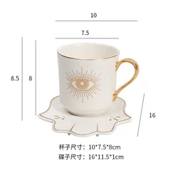 Luxury Coffee Cups and Saucer Set with Hand and Skirt Shape Dish For Creative Girl Gift